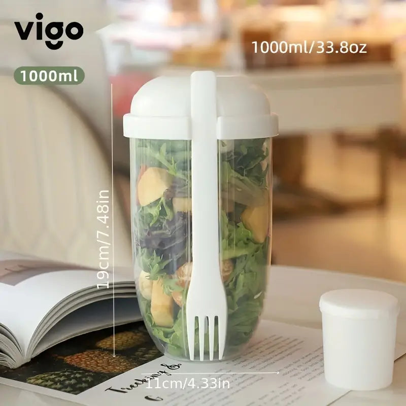 Salad cup and fork set, salad meal shaker cup, PP material healthy