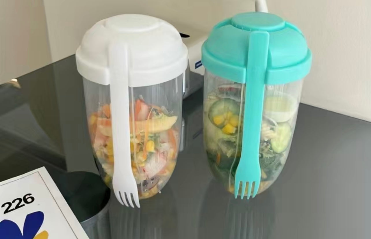 1pc Salad Cup, Portable Salad Meal Shaker Cup, Plastic Healthy